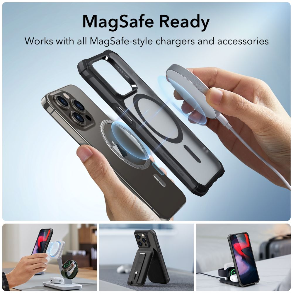 iPhone 15 Pro Deksel Air Armor MagSafe, Frosted Black