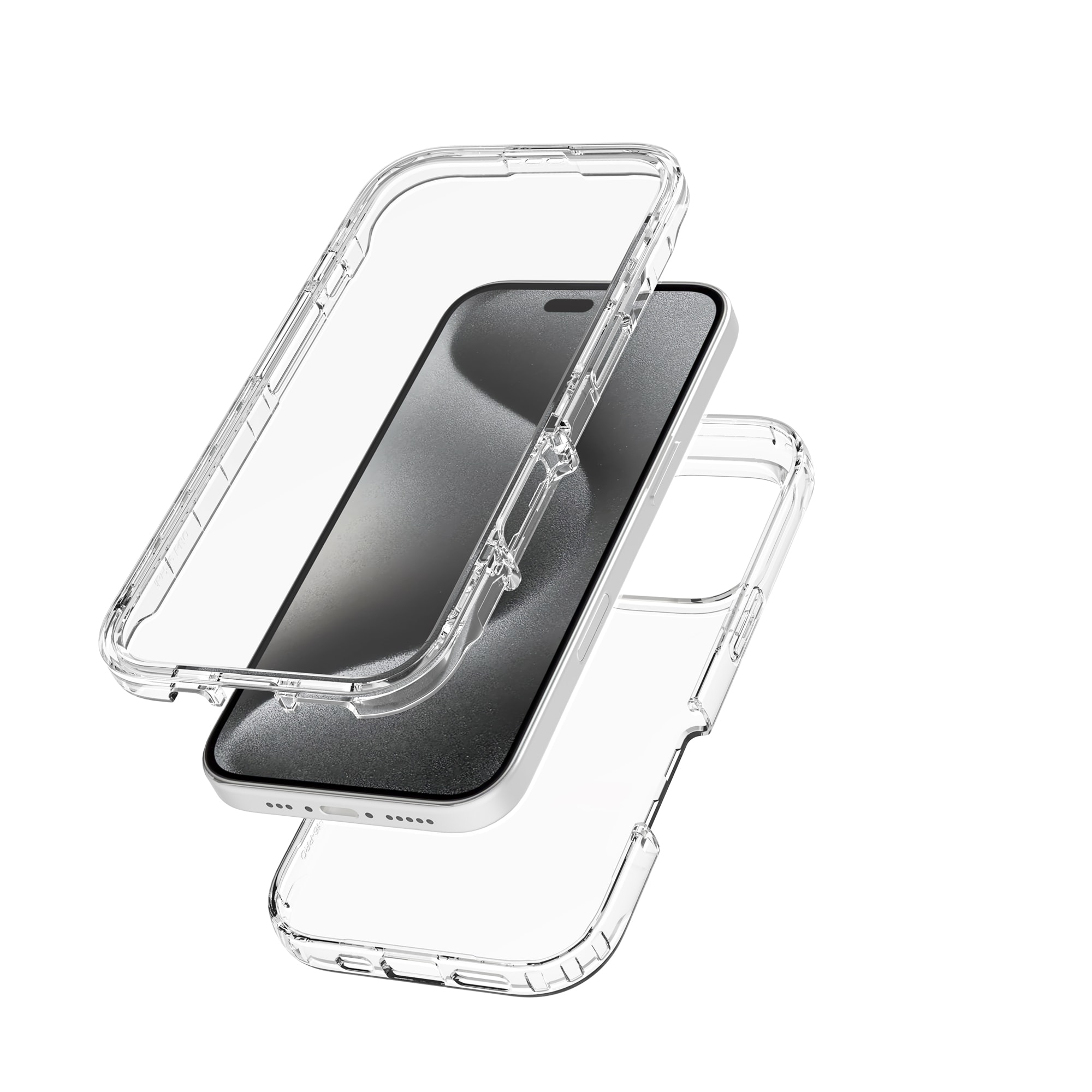 iPhone 17 Mobildeksel med beskyttelsesramme, Gjennomsiktig