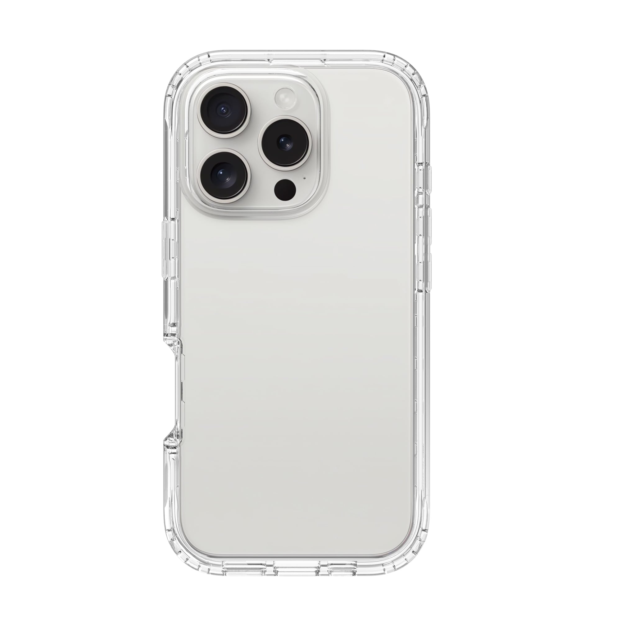 iPhone 16 Pro Max Mobildeksel med beskyttelsesramme, Gjennomsiktig