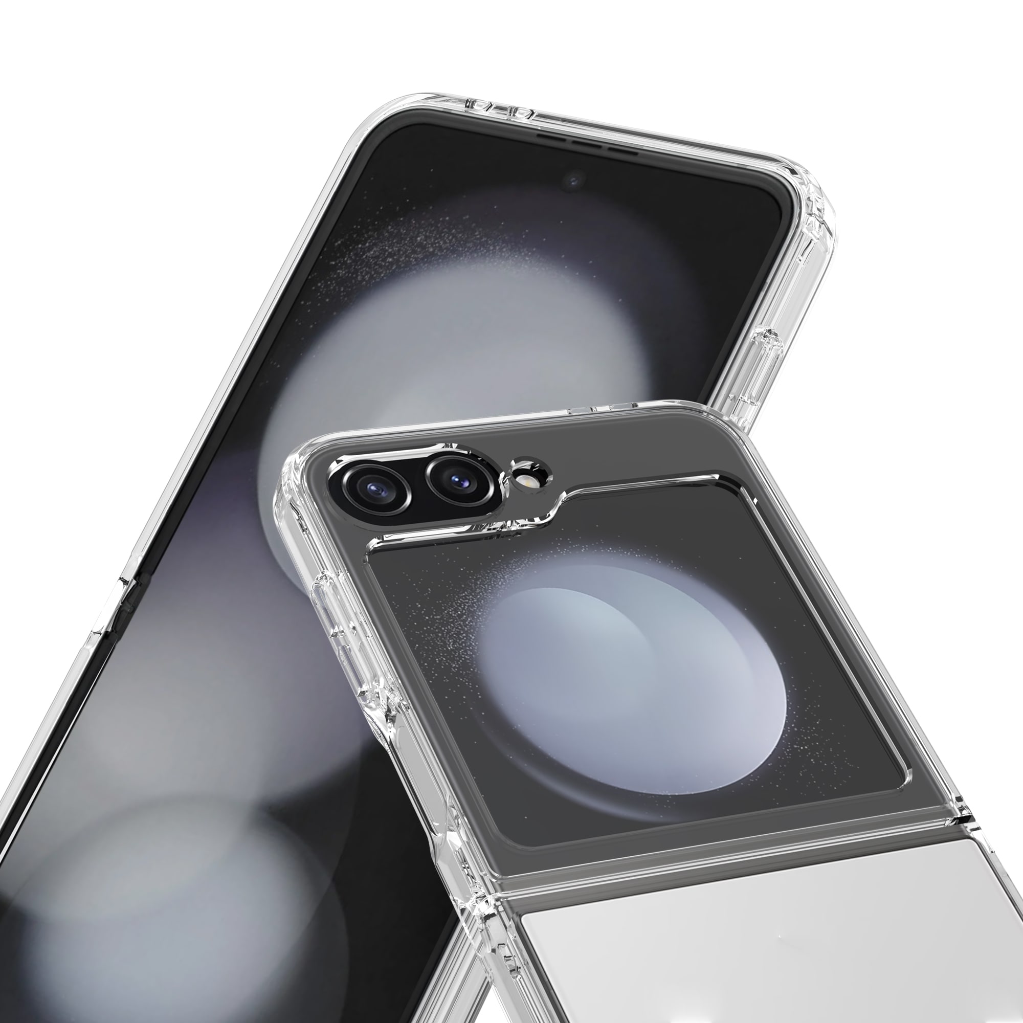 Samsung Galaxy Z Flip 7 Crystal Hybrid-deksel, Gjennomsiktig