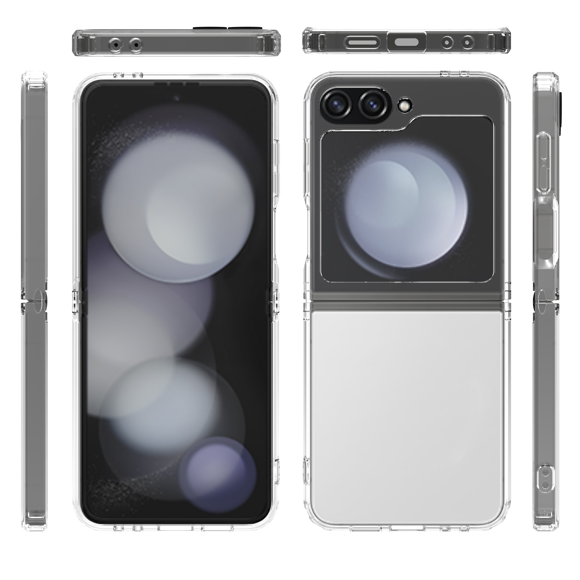 Samsung Galaxy Z Flip 7 Crystal Hybrid-deksel, Gjennomsiktig