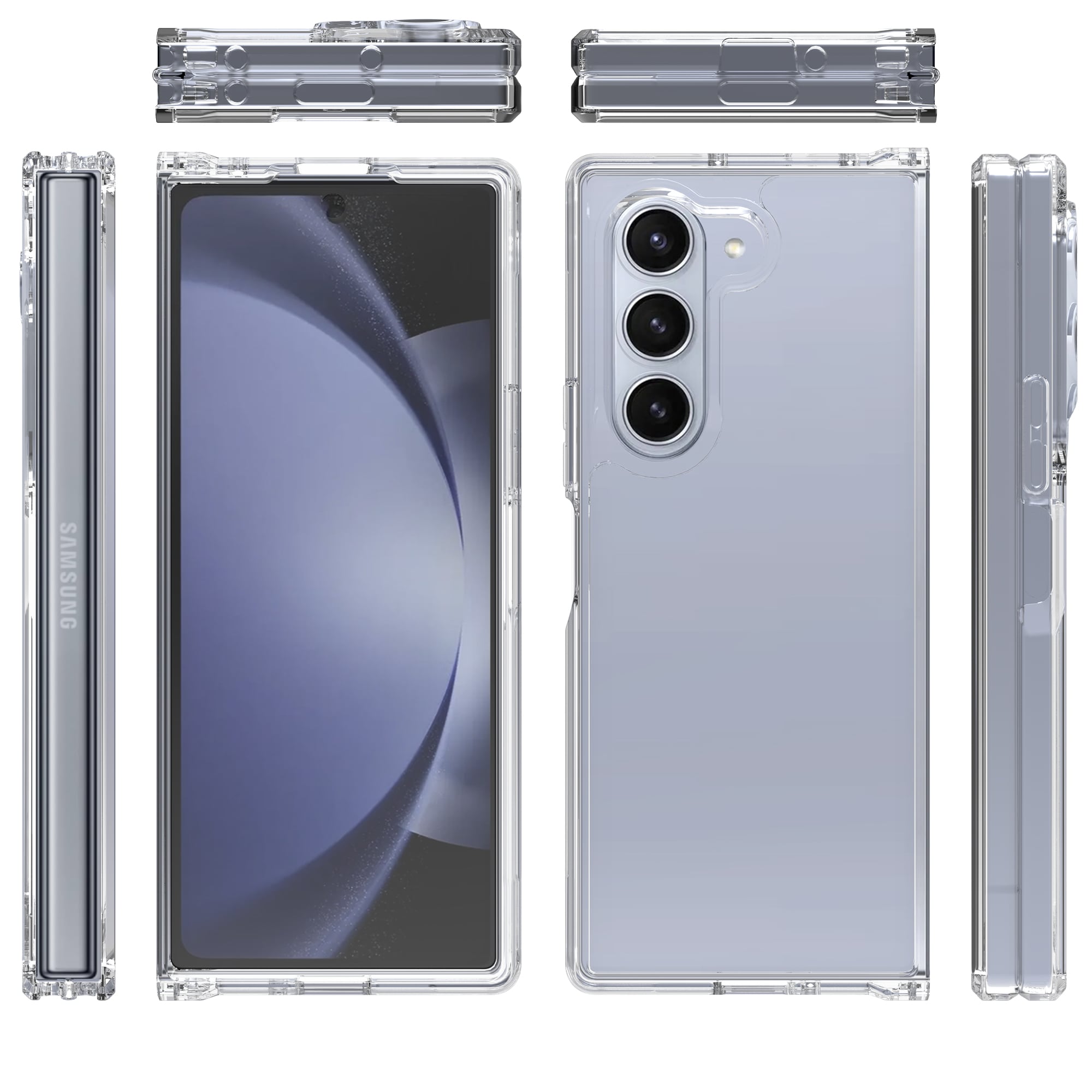 Samsung Galaxy Z Fold 6 Crystal Hybrid-deksel, Gjennomsiktig