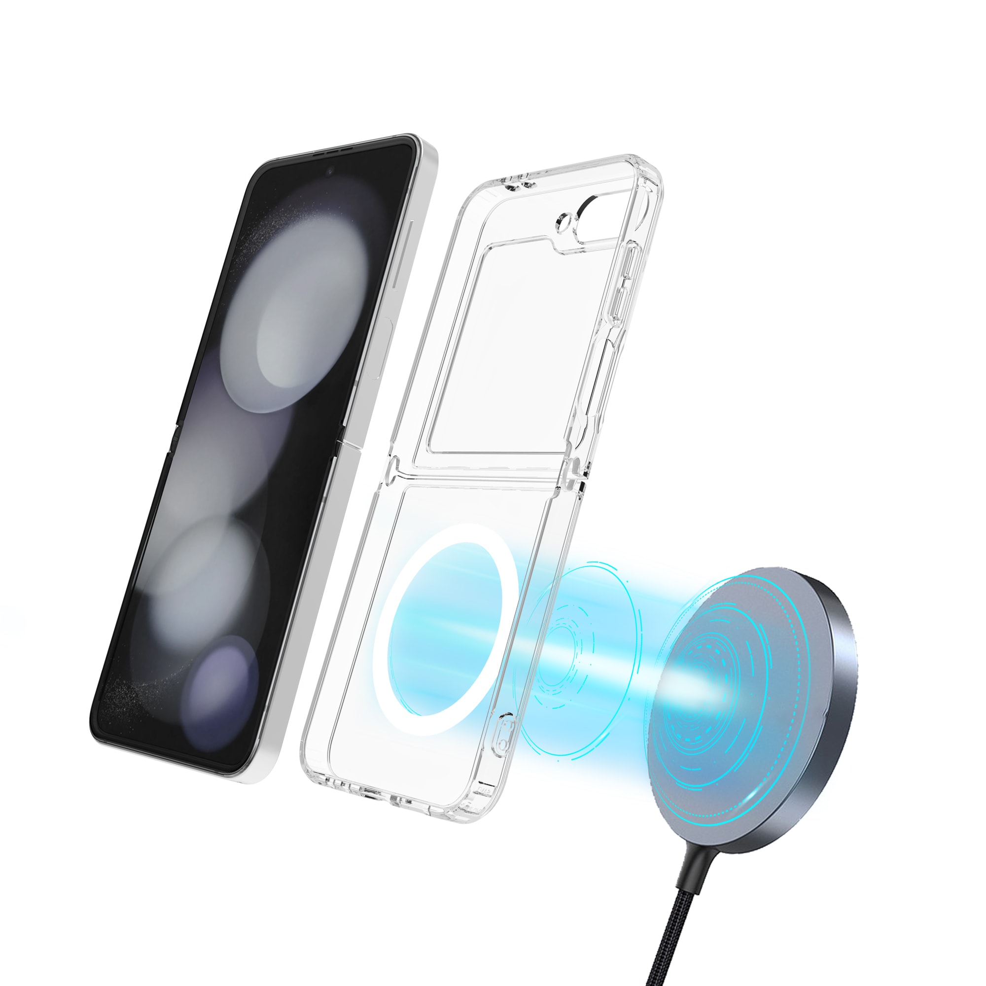 Samsung Galaxy Z Flip 7 MagSafe Hybrid-deksel, Gjennomsiktig