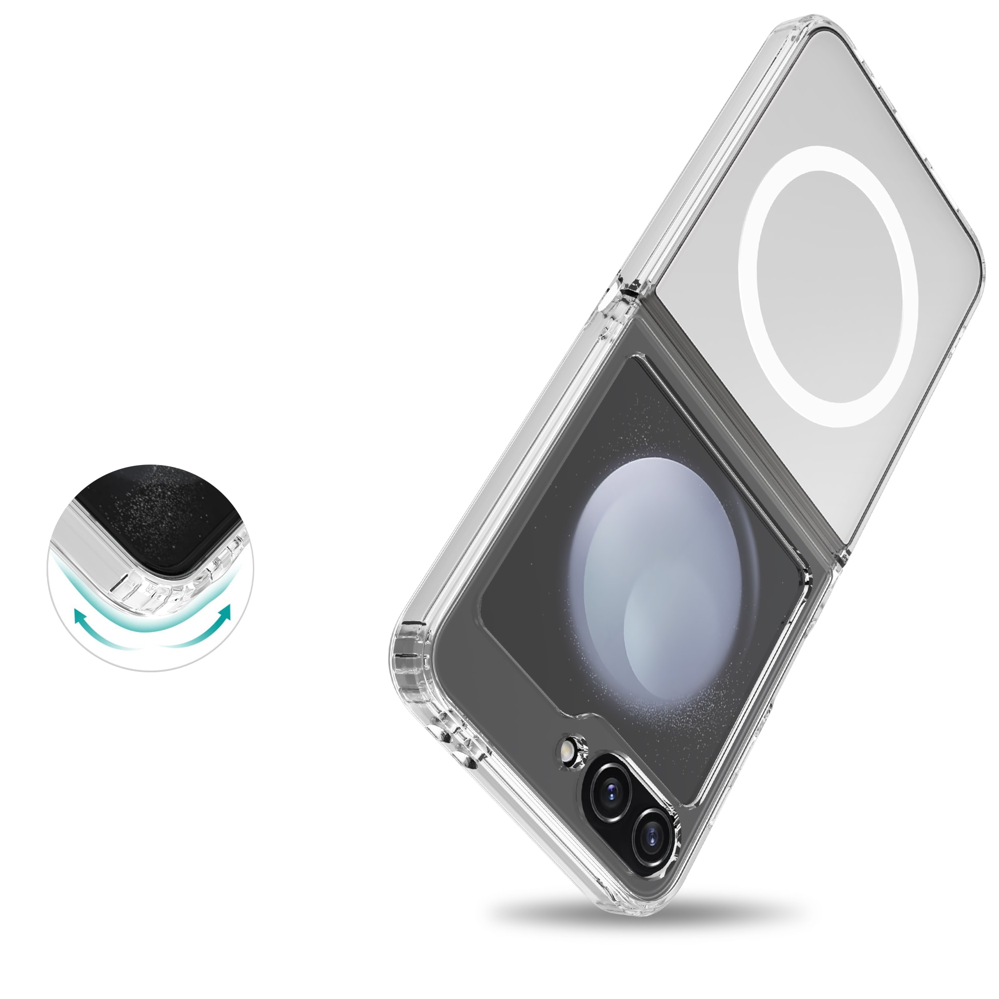 Samsung Galaxy Z Flip 7 MagSafe Hybrid-deksel, Gjennomsiktig