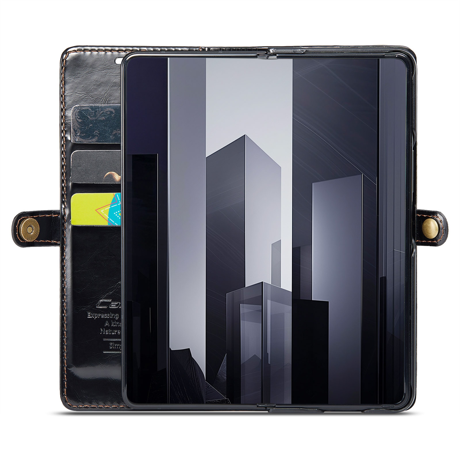 Samsung Galaxy Z Fold 6 Etui i skinn Svart