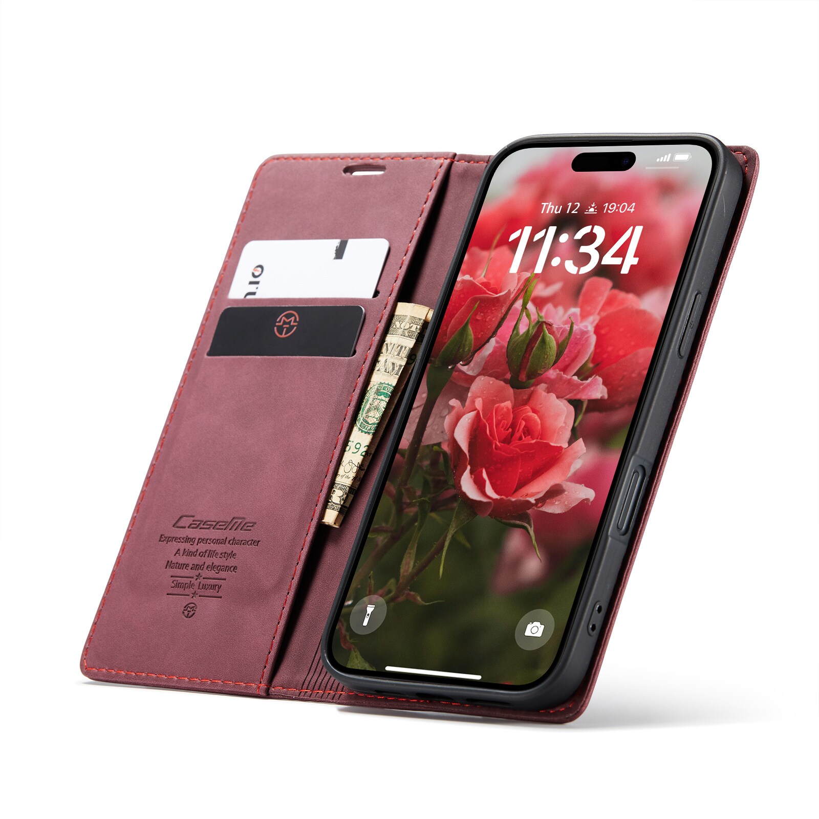 iPhone 16 Slankt lommeboketui, Rød