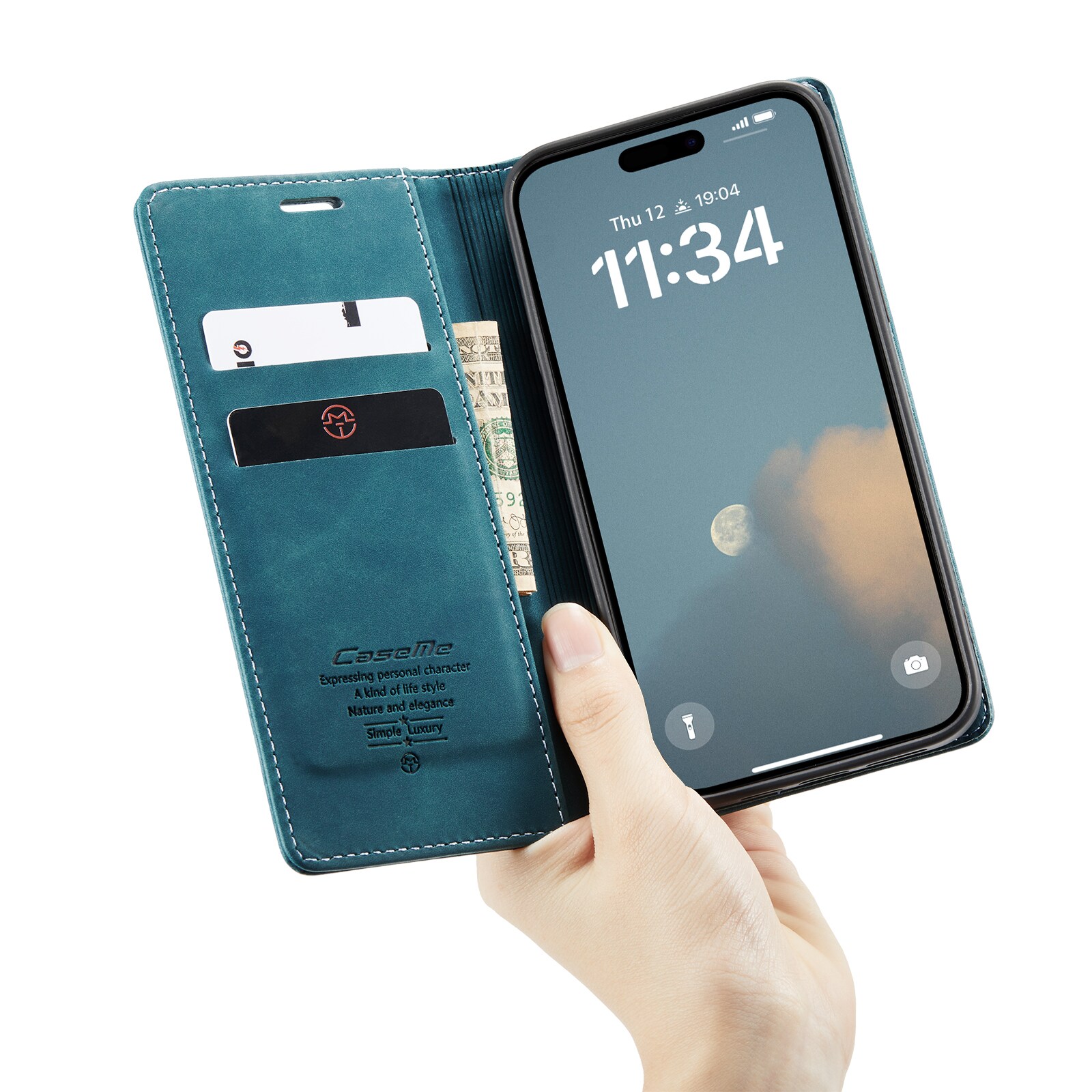 iPhone 16 Pro Max Slankt lommeboketui, Blå