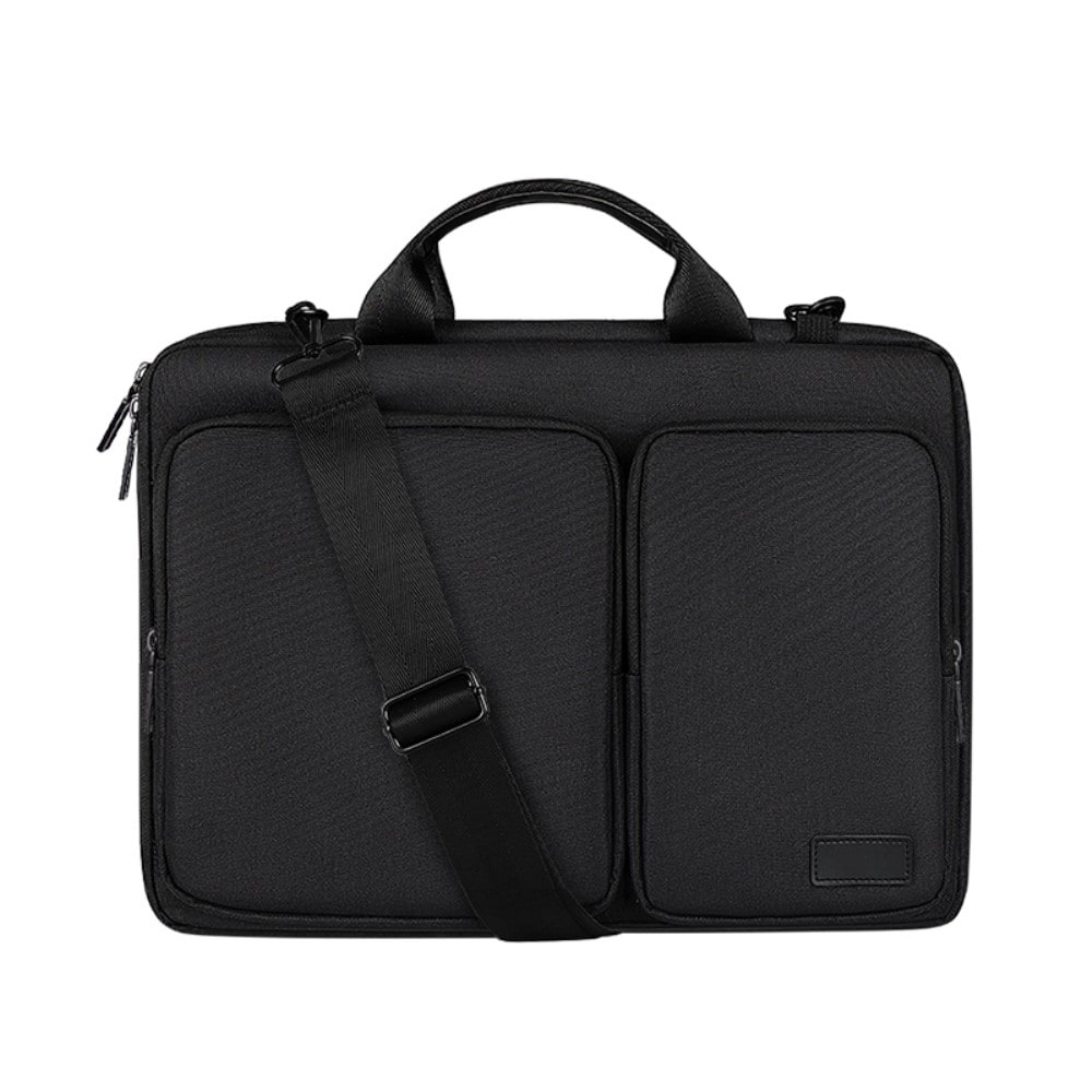 13,3" laptopsveske med stropp og lommer, Svart