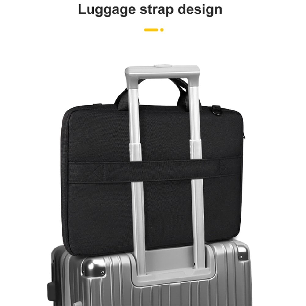 13,3" laptopsveske med stropp og lommer, Svart