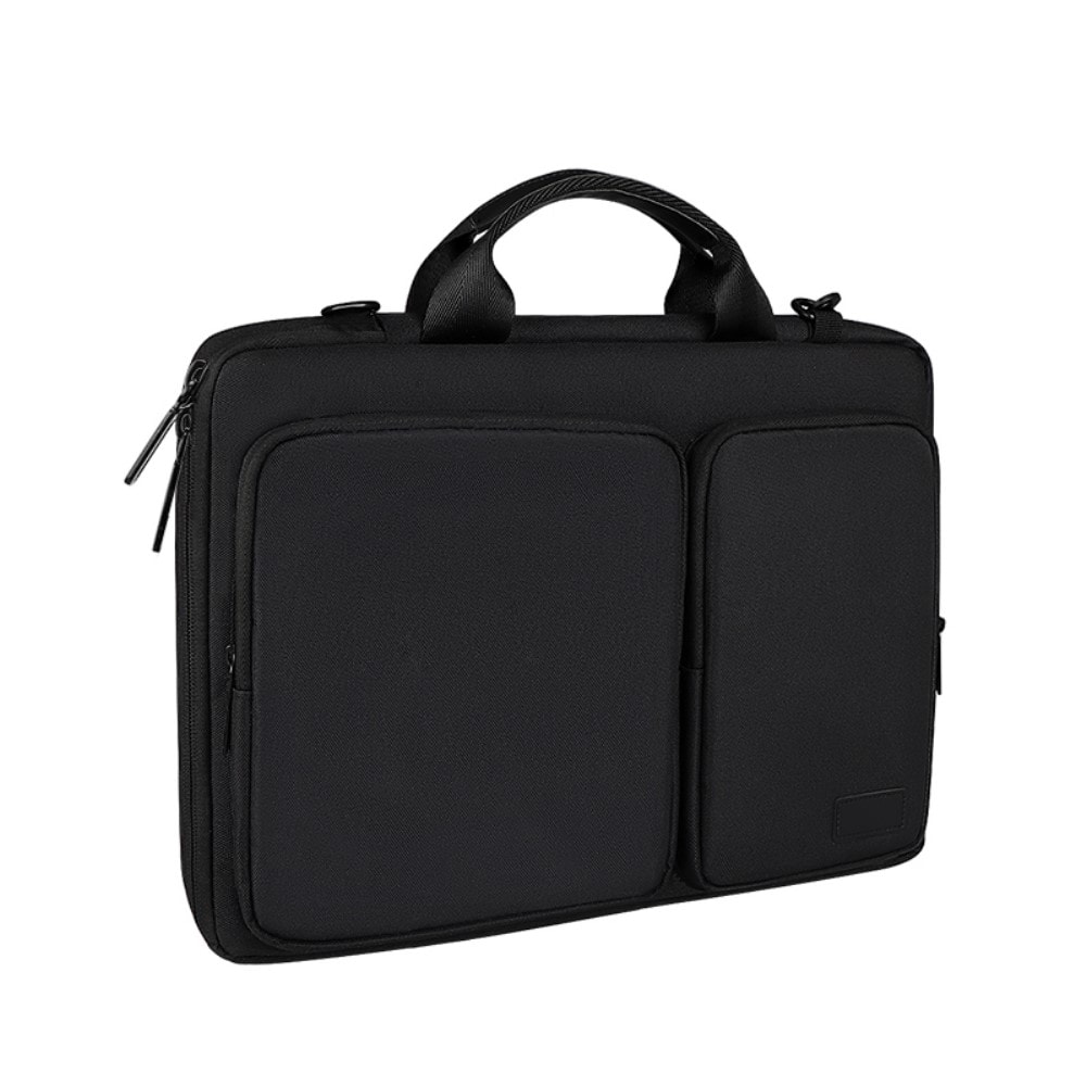 13,3" laptopsveske med stropp og lommer, Svart