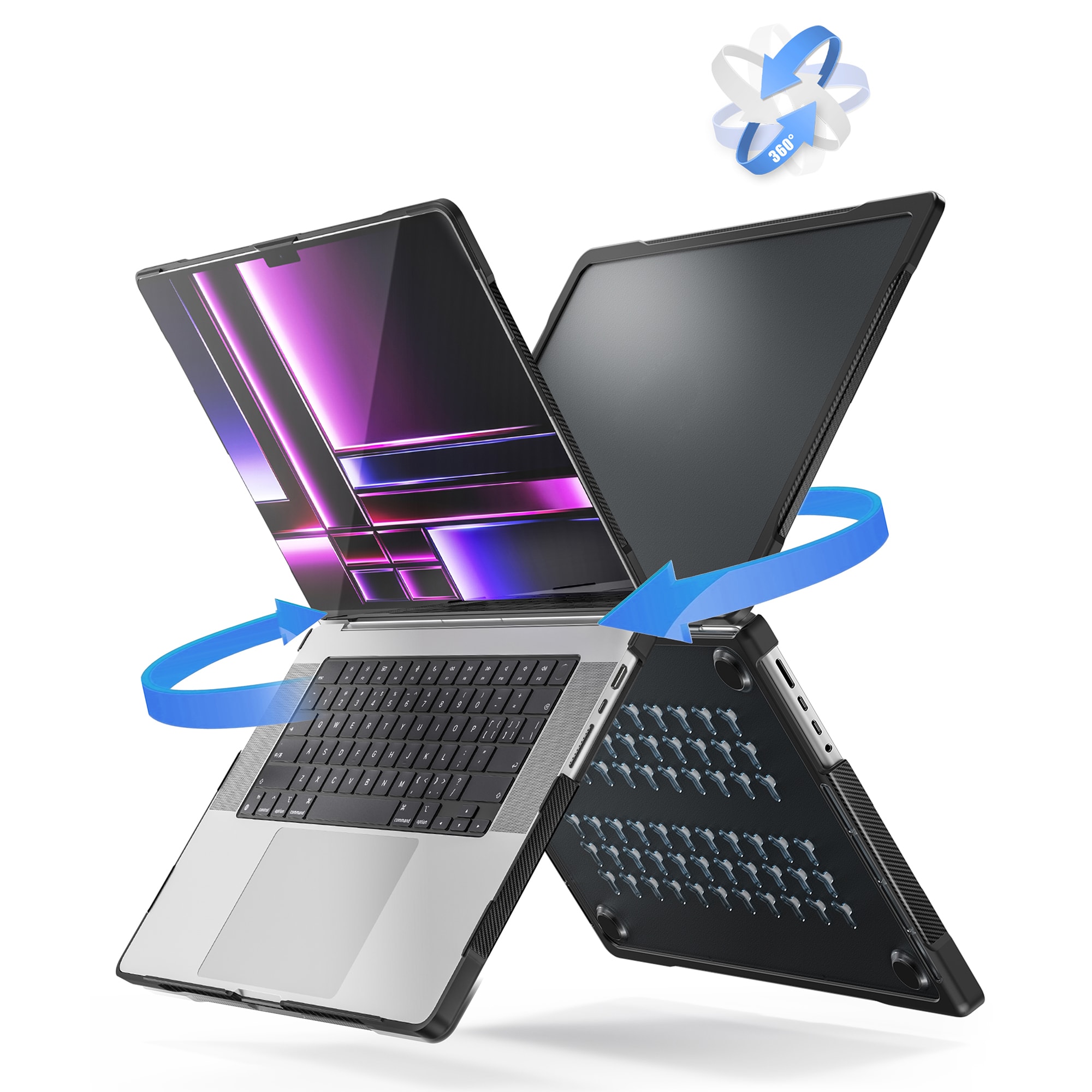 Apple MacBook Pro 16 2024 Støtsikkert Hybrid-deksel, Svart