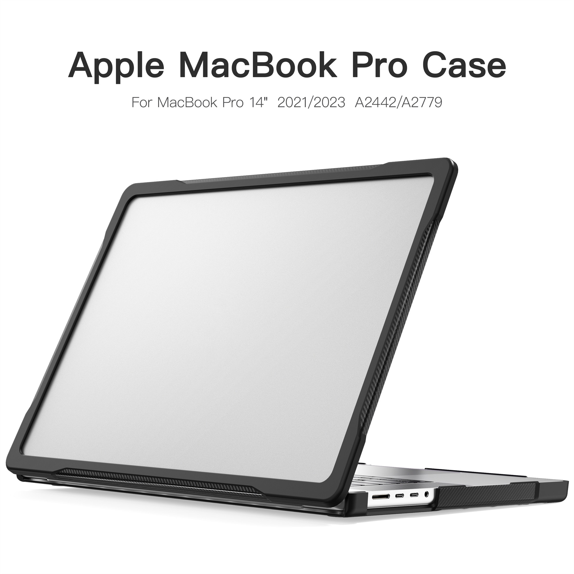 Apple MacBook Pro 14 2021 Støtsikkert Hybrid-deksel, Gjennomsiktig