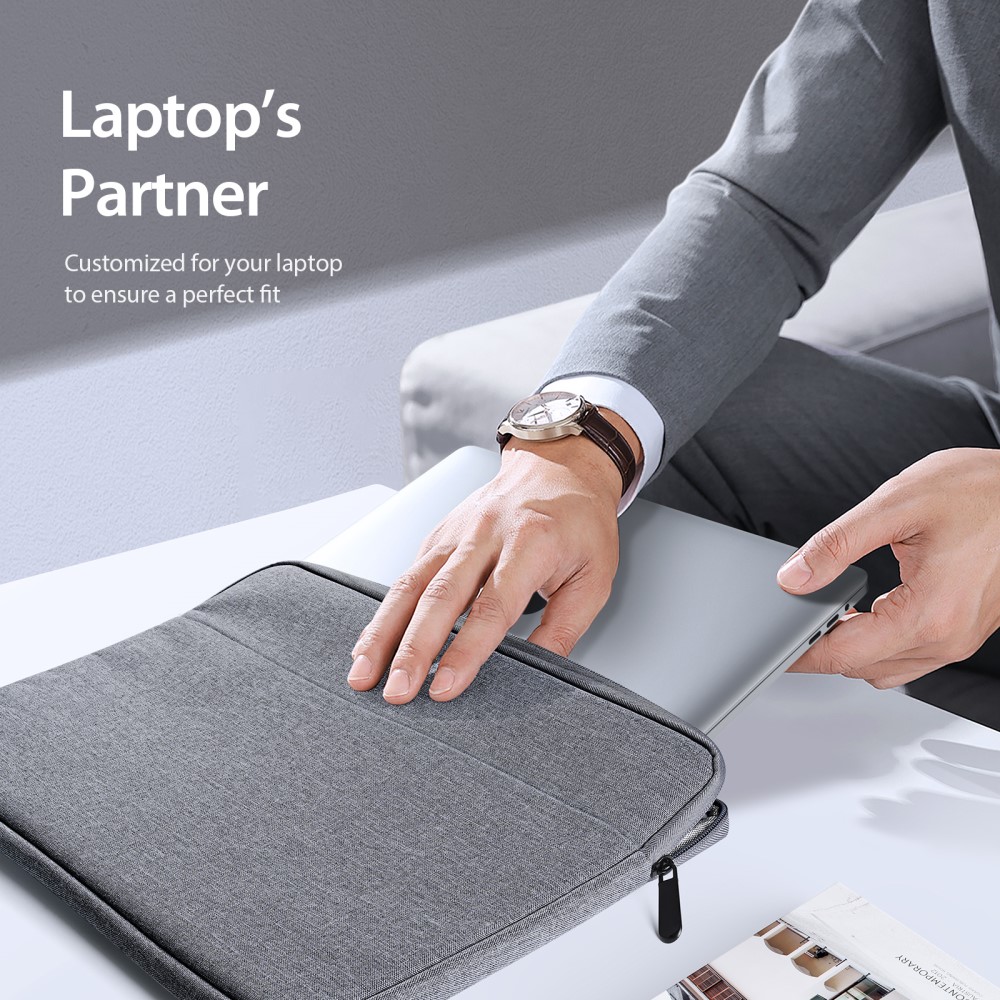 Laptop-etui til 13,9" laptop, Mörkgrå