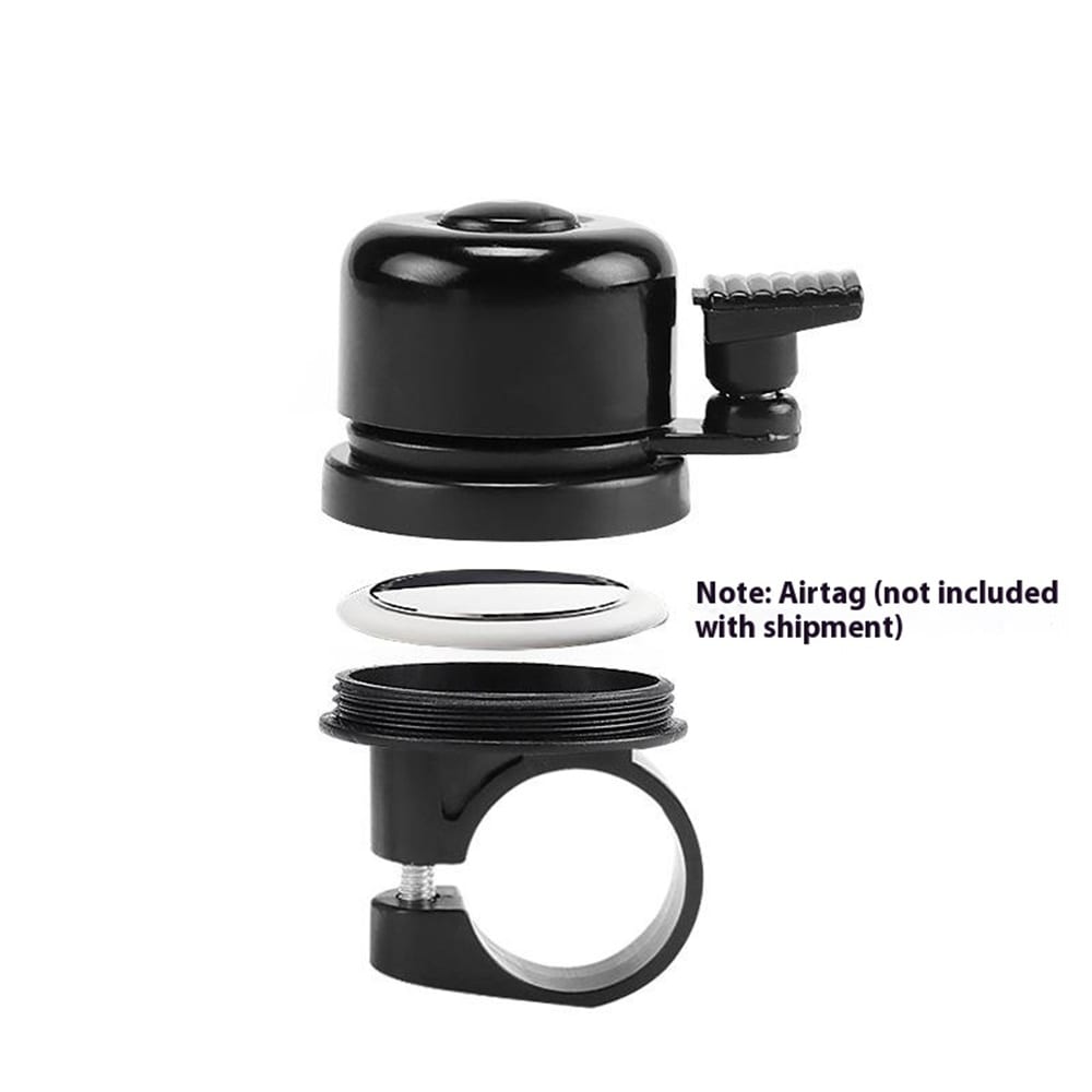 Apple AirTag-holder sykkelbjelle, Svart