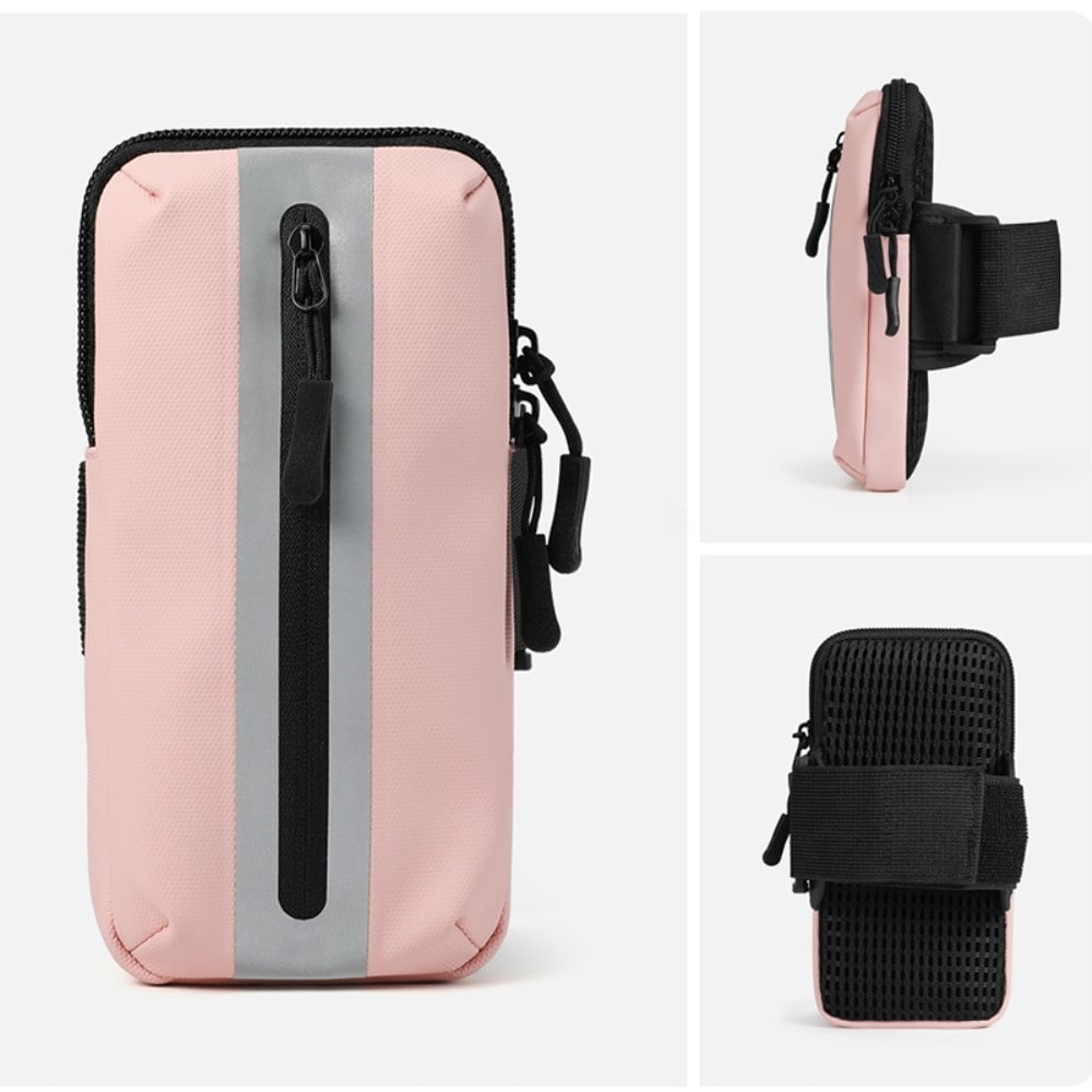 Vannavstøtende sportsreim med refleks, Rosa