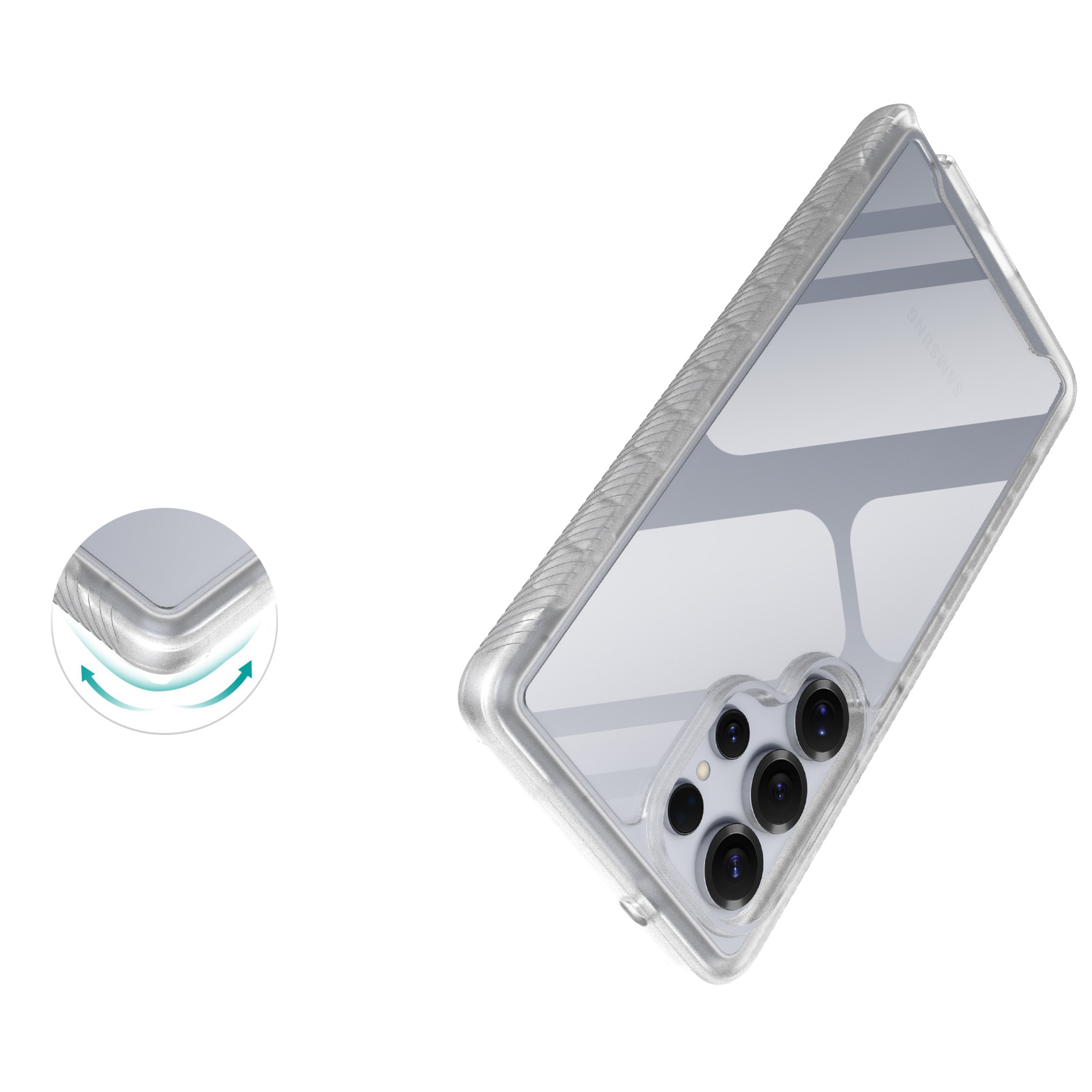 Samsung Galaxy S25 Ultra Deksel Full Protection, Gjennomsiktig