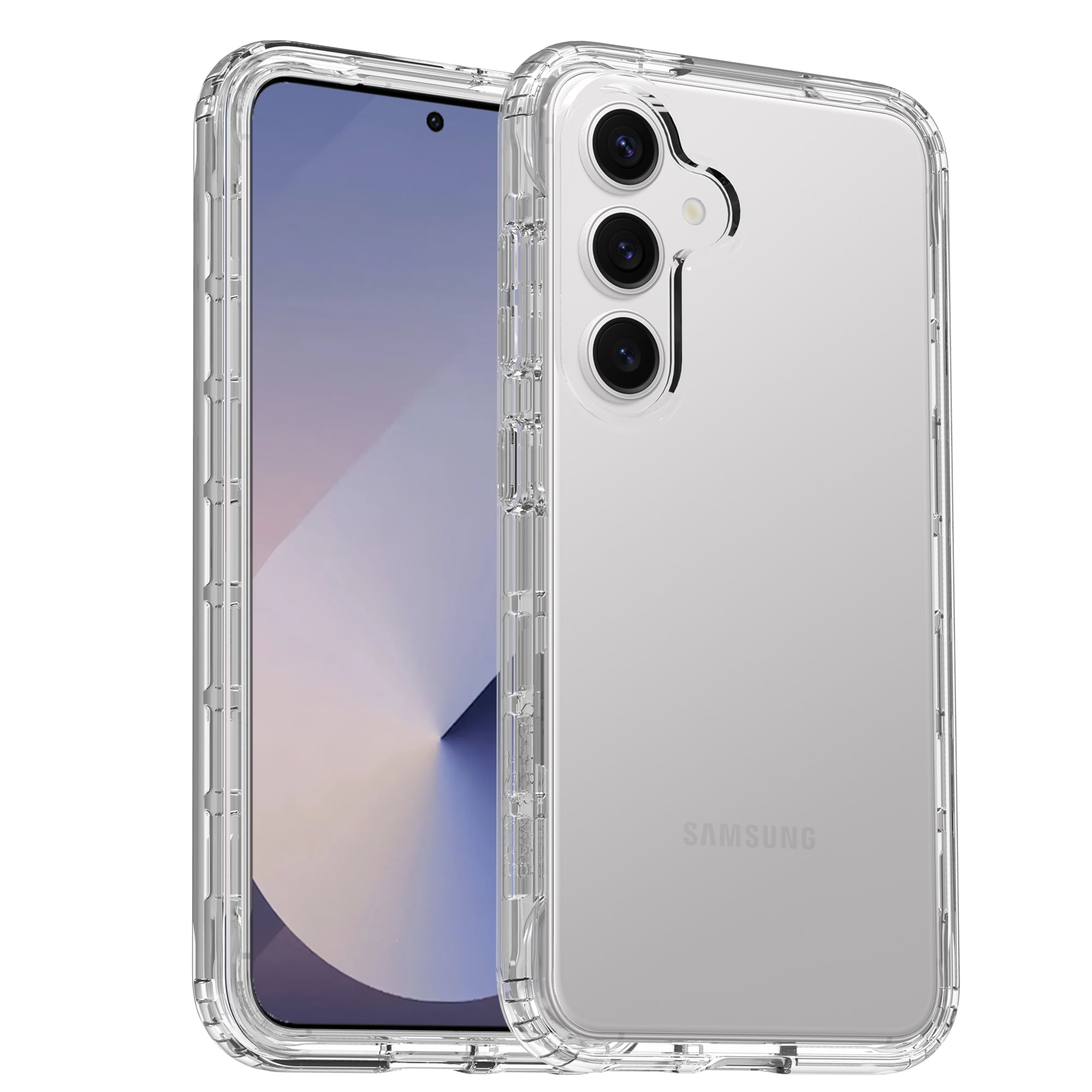Samsung Galaxy S25 Mobildeksel med beskyttelsesramme, Gjennomsiktig