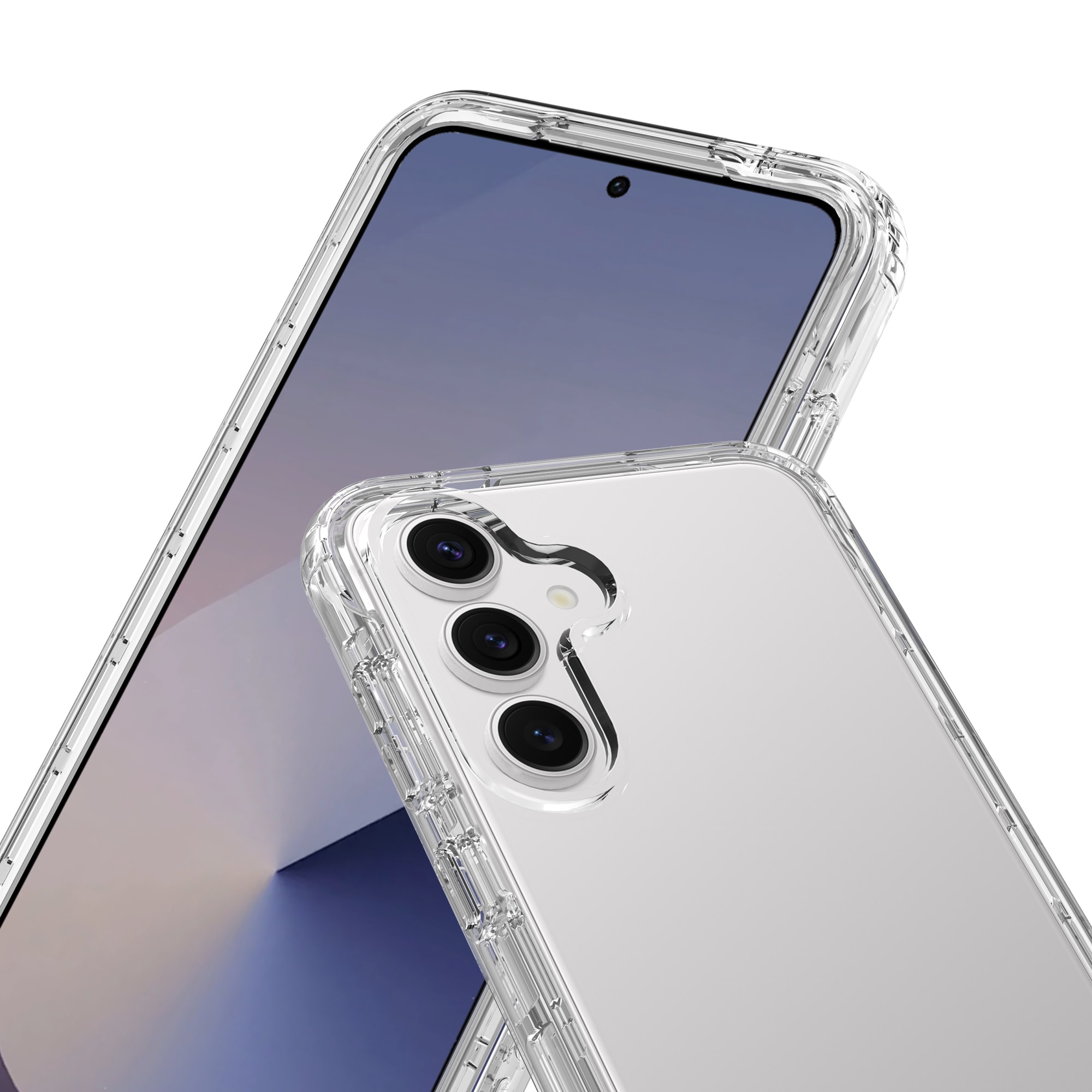 Samsung Galaxy S25 Mobildeksel med beskyttelsesramme, Gjennomsiktig