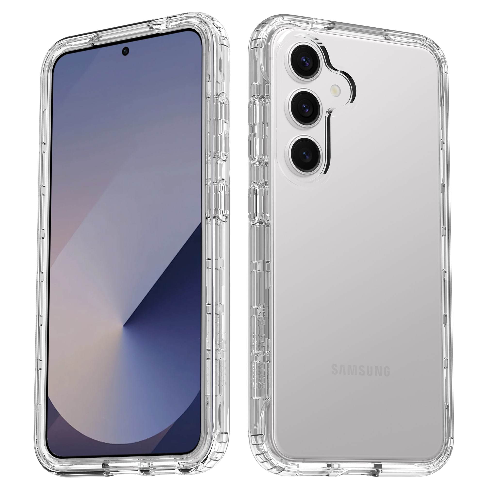 Samsung Galaxy S25 Mobildeksel med beskyttelsesramme, Gjennomsiktig