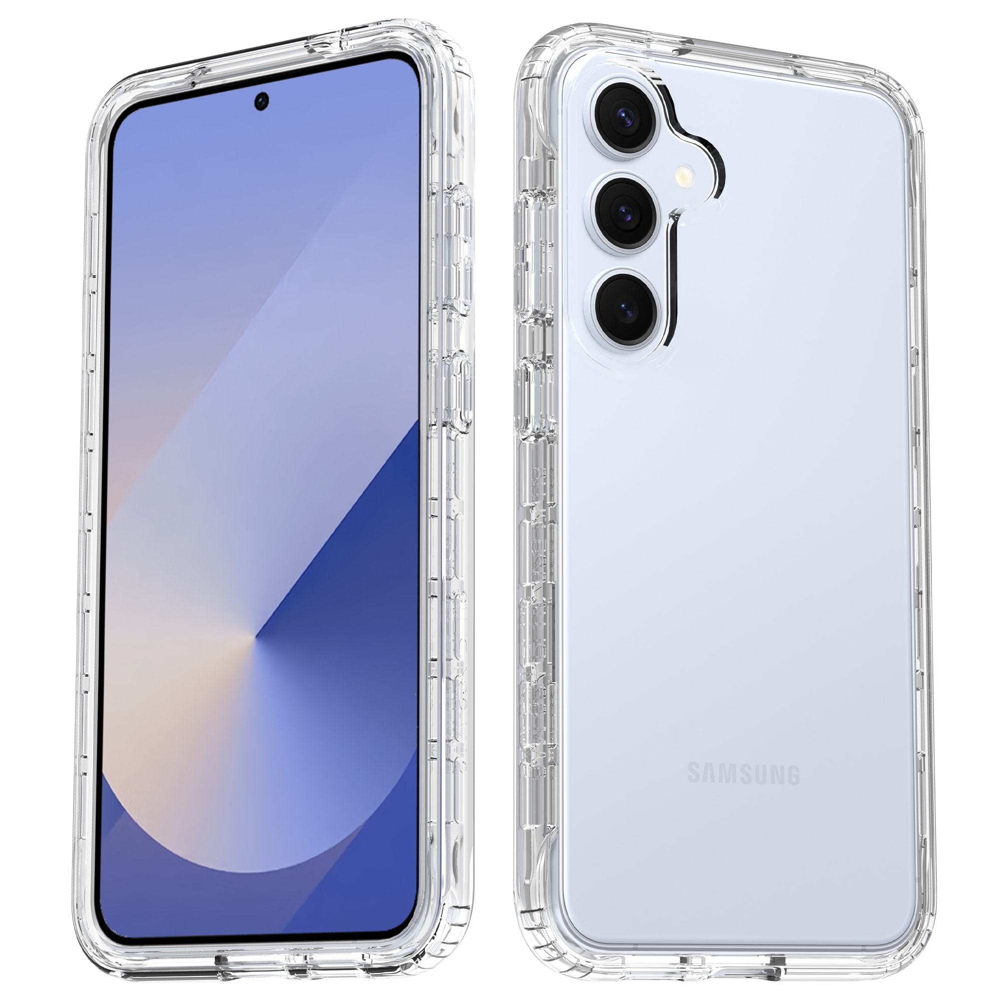 Samsung Galaxy S25 Plus Mobildeksel med beskyttelsesramme, Gjennomsiktig