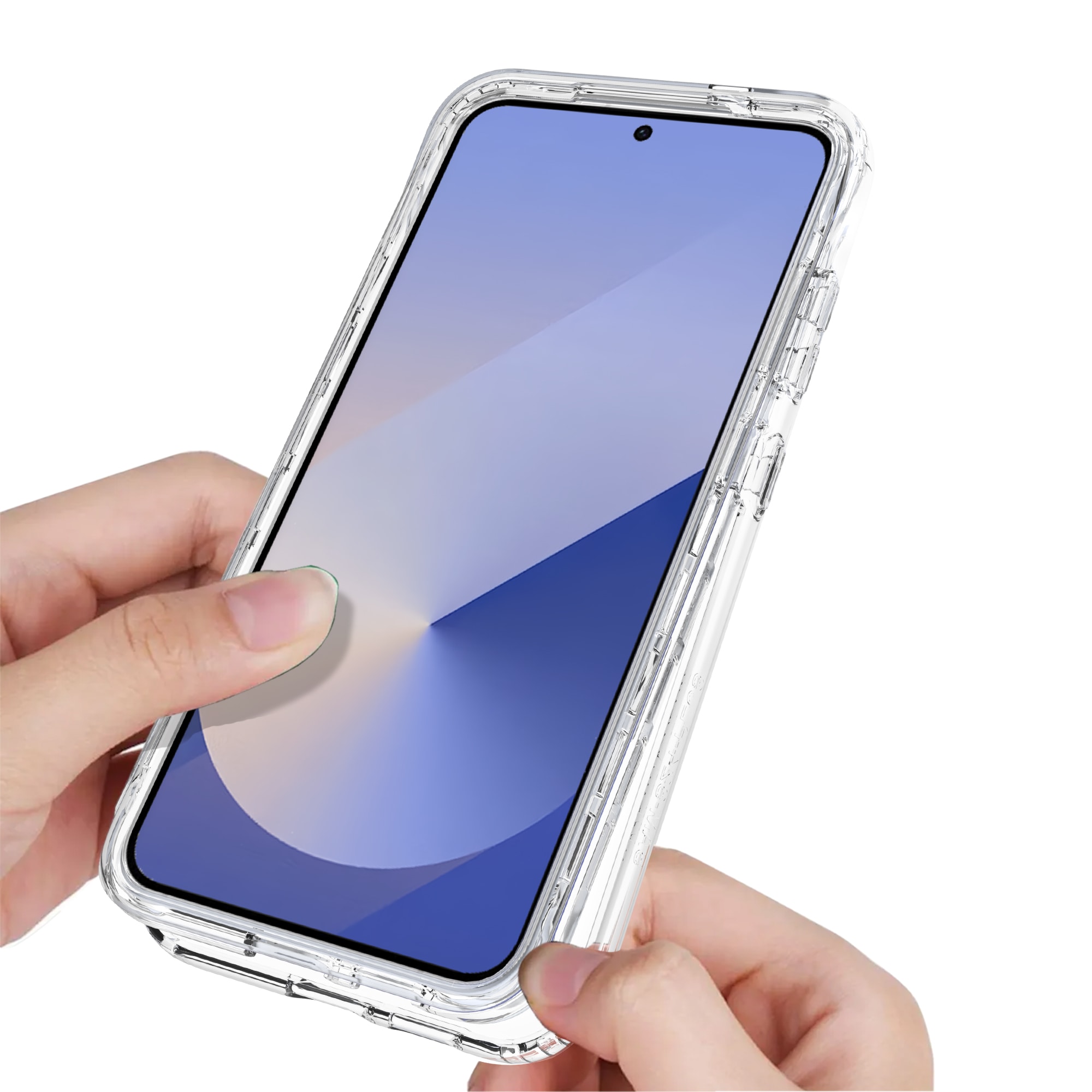 Samsung Galaxy S25 Plus Mobildeksel med beskyttelsesramme, Gjennomsiktig