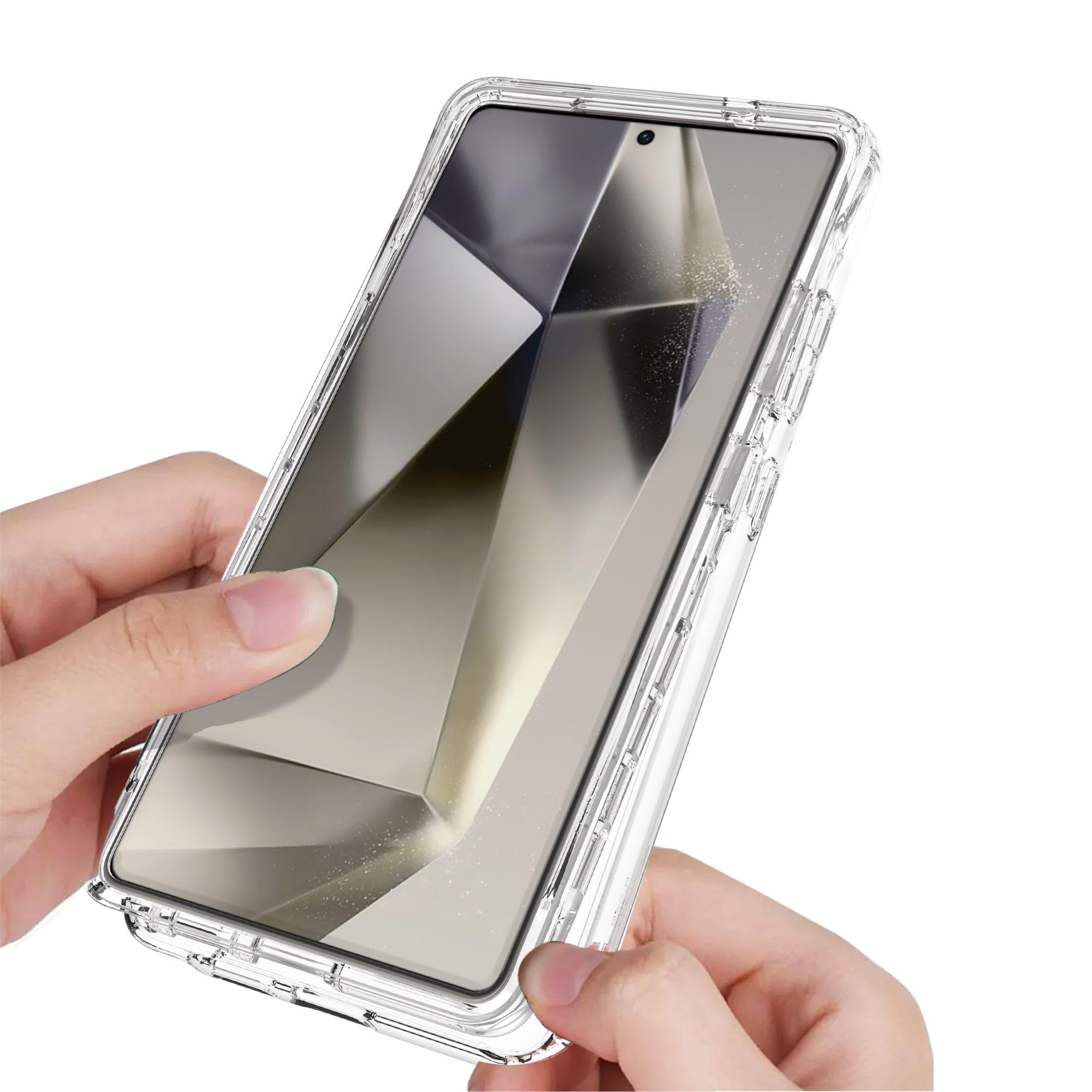 Samsung Galaxy S25 Ultra Støtsikkert mobildeksel med beskyttelsesramme Gjennomsiktig