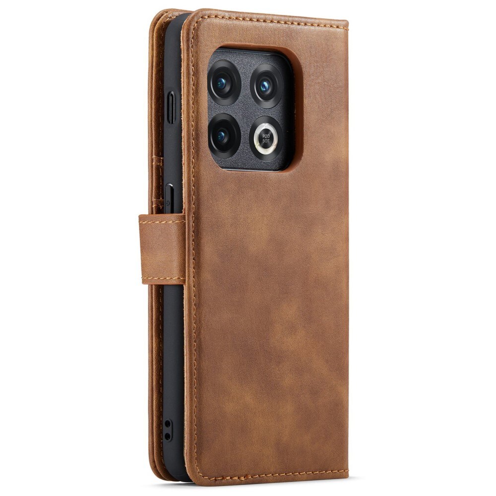  OnePlus 10 Pro Lommeboketui med avtakbart deksel, Cognac