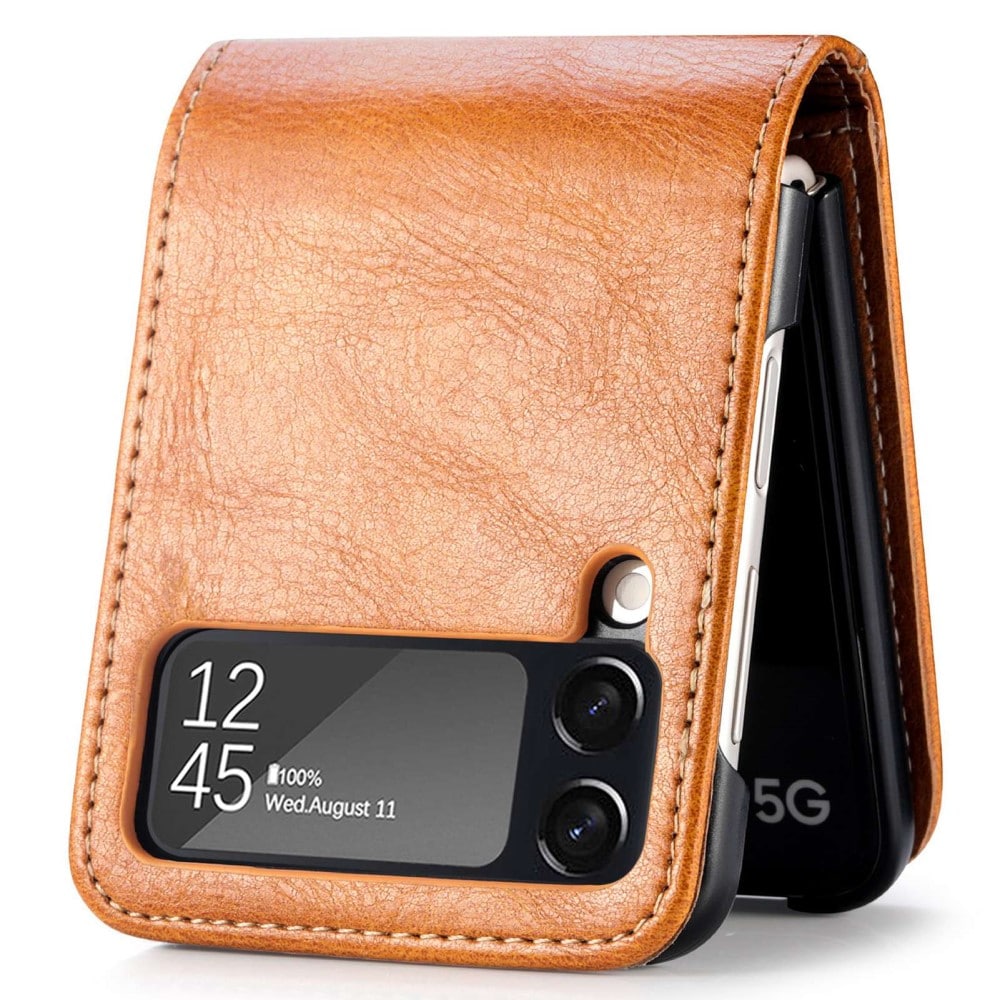 Samsung Galaxy Z Flip 4 Enkelt mobildeksel, Brun