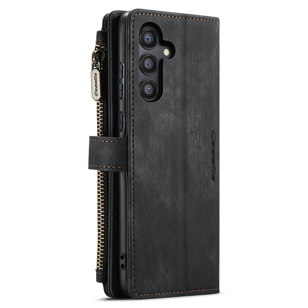 Samsung Galaxy A55 Lommeboketui med glidelås, Svart