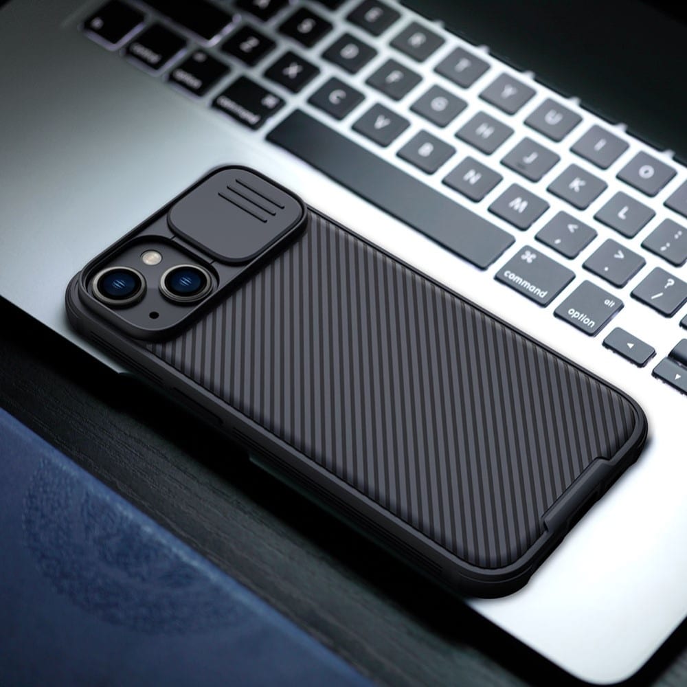 iPhone 14 Plus Deksel med kameralinsebeskyttelse - CamShield, Svart