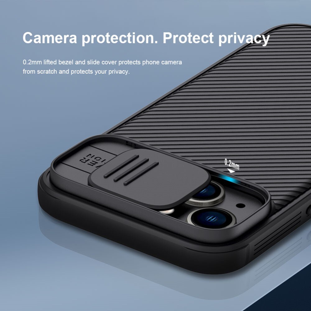 iPhone 14 Plus Deksel med kameralinsebeskyttelse - CamShield, Svart