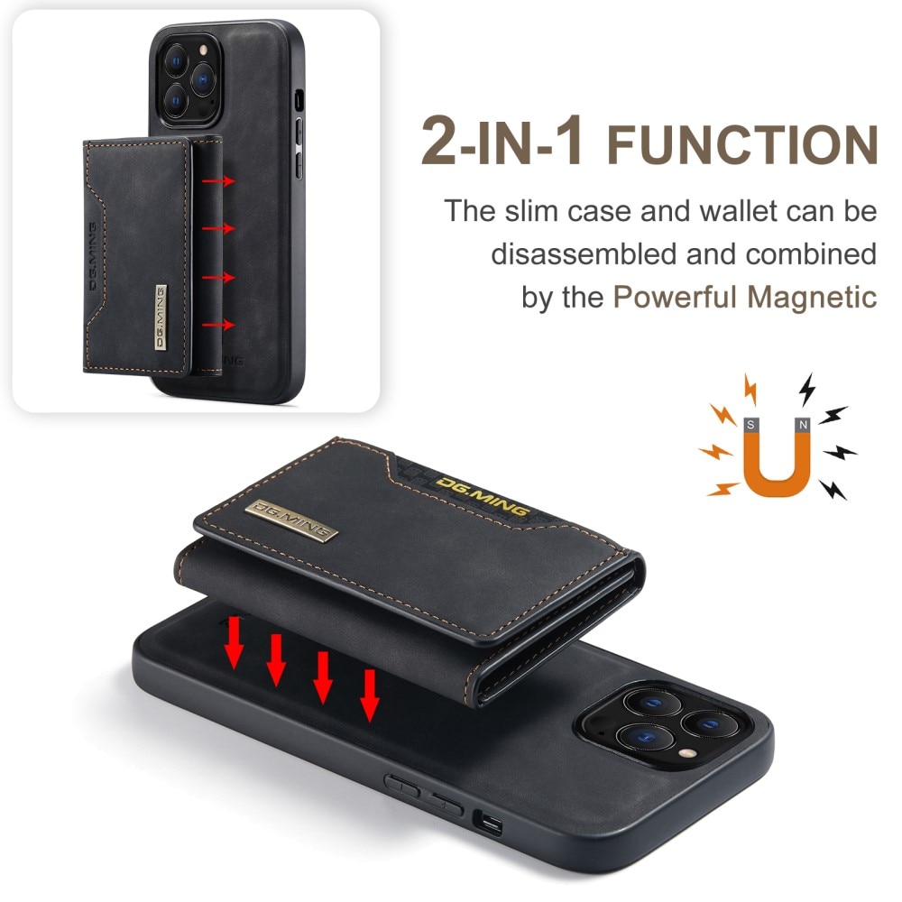 iPhone 16 Pro Max Deksel med avtakbar lommebok, Svart