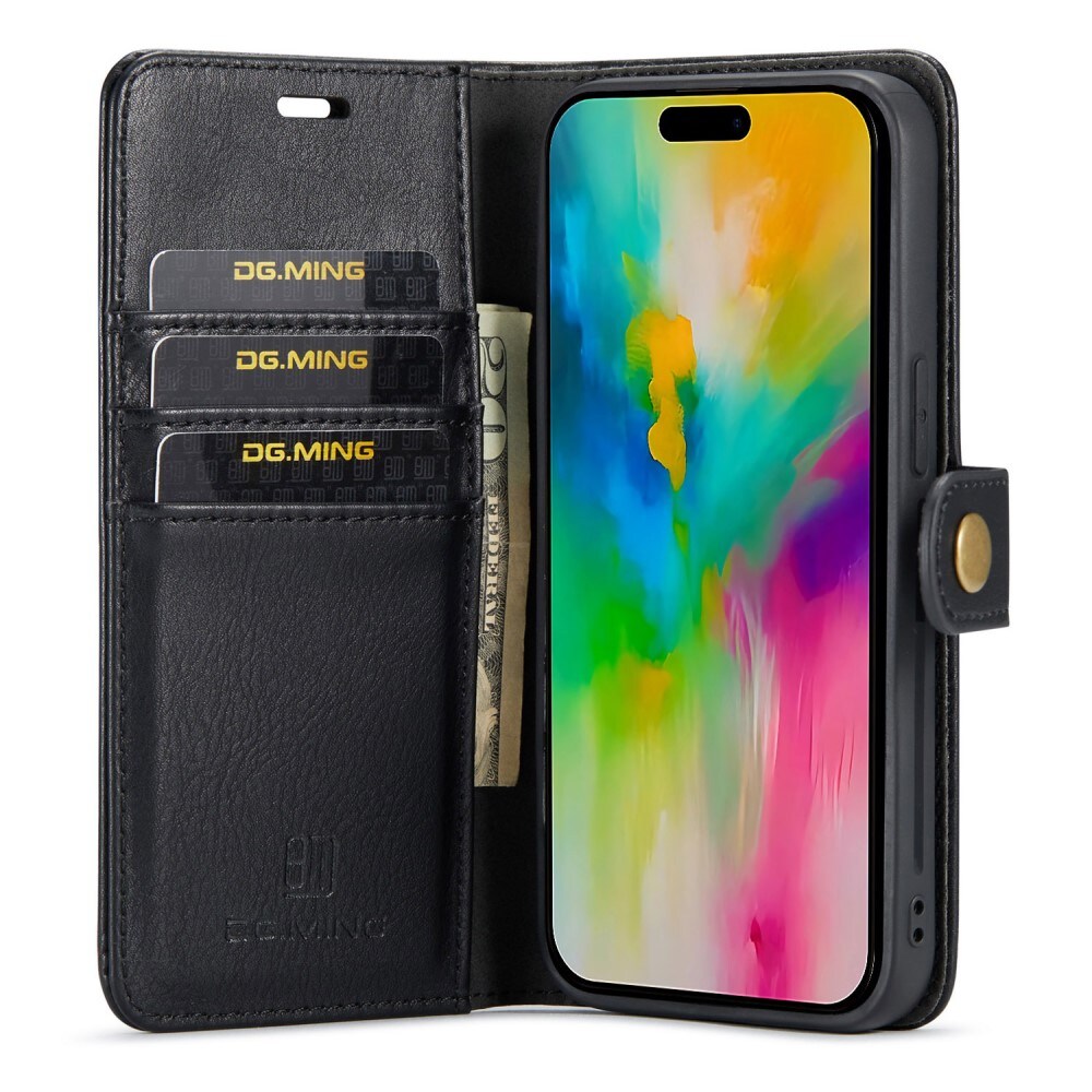 iPhone 16 Pro Lommeboketui med avtakbart deksel, Black