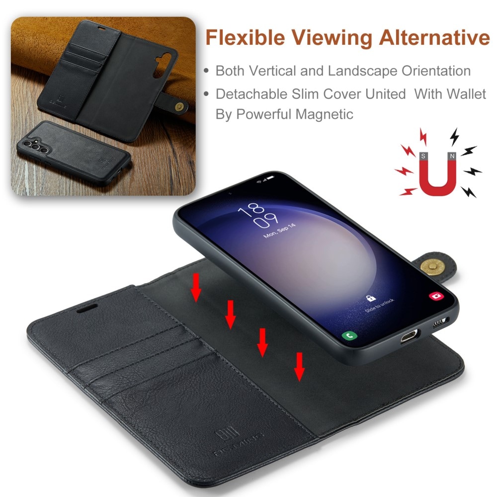 Samsung Galaxy S24 FE Lommeboketui med avtakbart deksel, Black