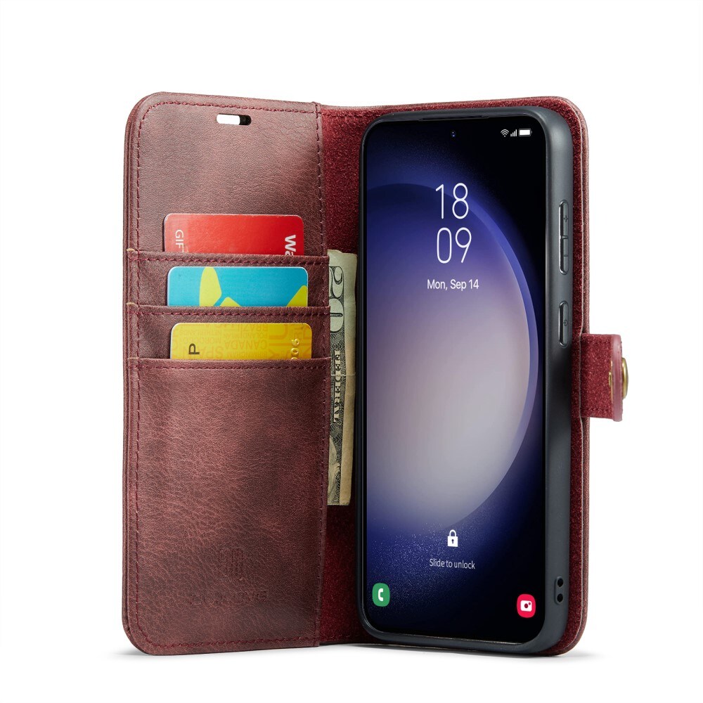 Samsung Galaxy S24 FE Lommeboketui med avtakbart deksel, Red
