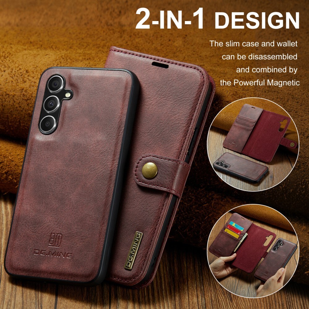Samsung Galaxy S24 FE Lommeboketui med avtakbart deksel, Red