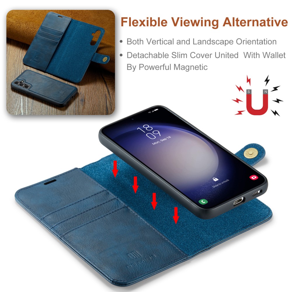 Samsung Galaxy S24 FE Lommeboketui med avtakbart deksel, Blue