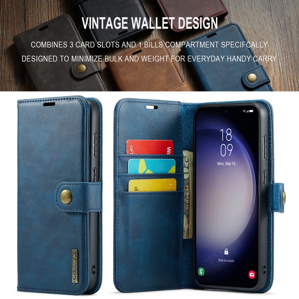 Samsung Galaxy S24 FE Lommeboketui med avtakbart deksel, Blue