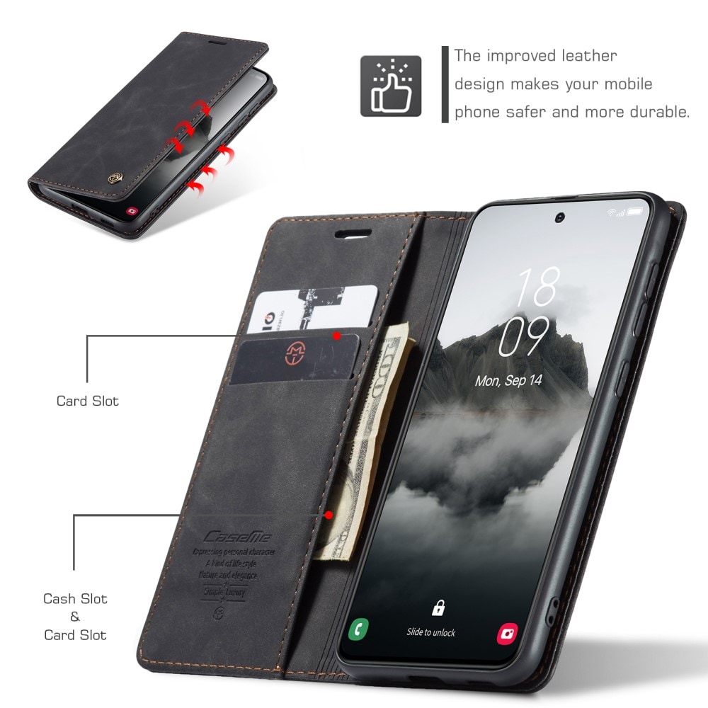 Samsung Galaxy S24 FE Slankt lommeboketui, Svart