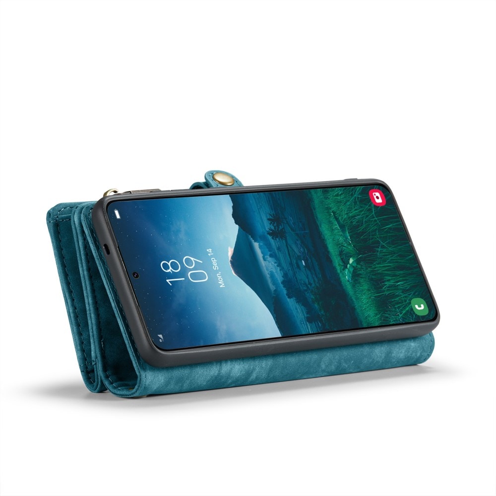 Samsung Galaxy S24 FE Romslig lommeboketui med mange kortlommer, Blå