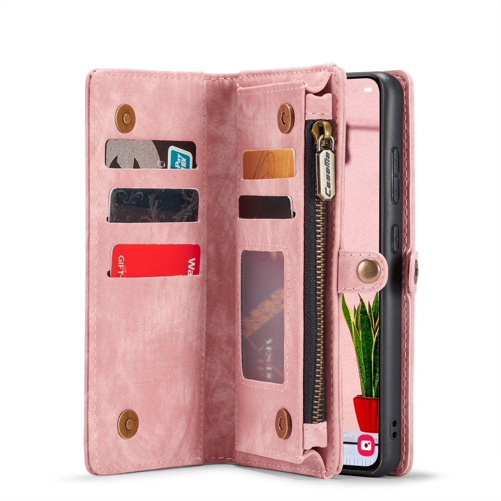 Samsung Galaxy S24 FE Romslig lommeboketui med mange kortlommer, Rosa