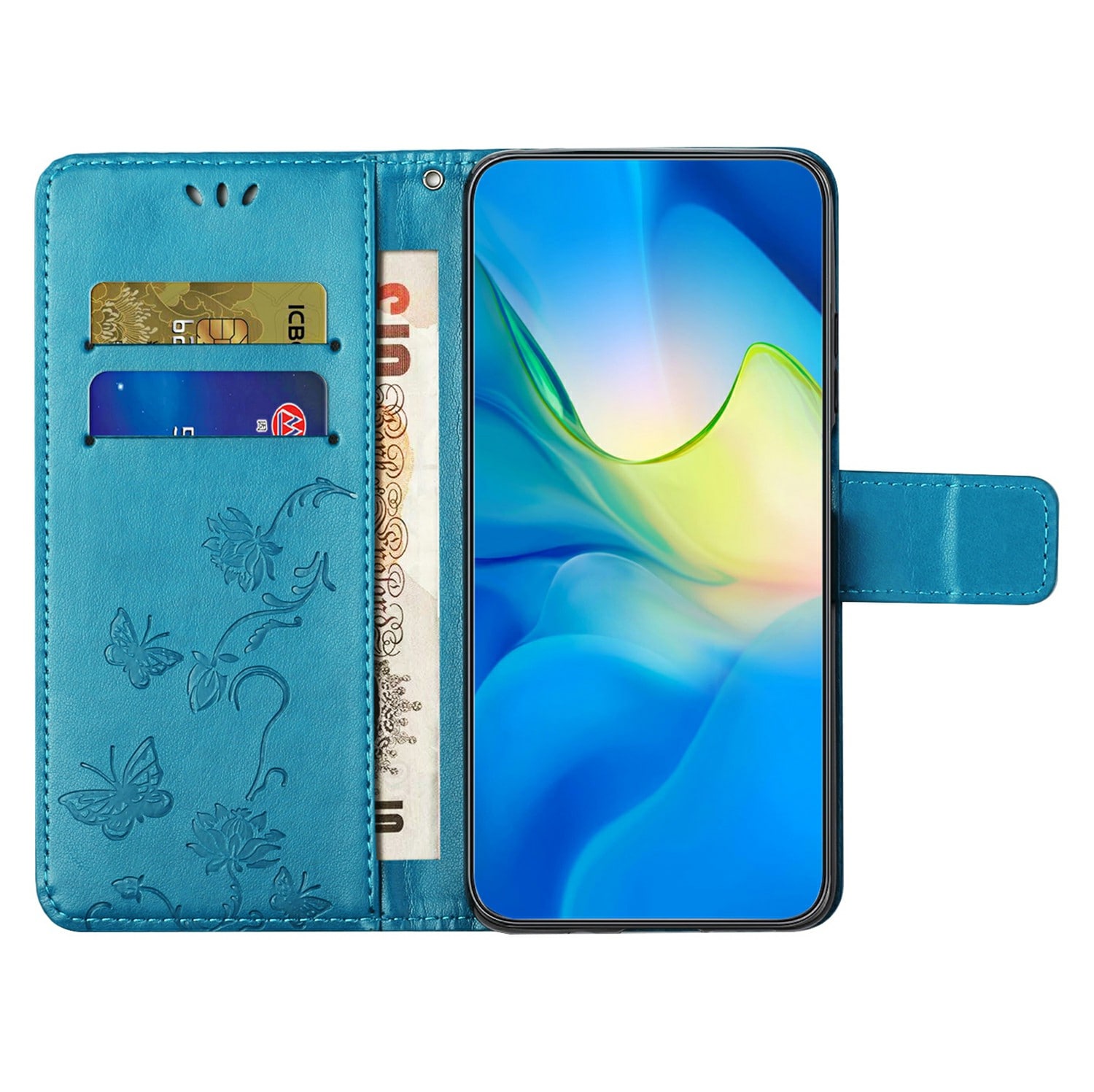 Samsung Galaxy A26 Mobiletui med sommerfugler, Blå