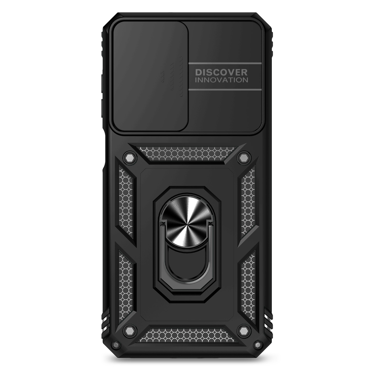 Samsung Galaxy A17 Deksel med kameralinsebeskyttelse og finger-ring, Svart