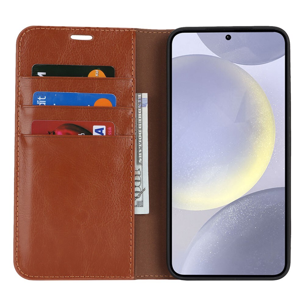 Samsung Galaxy S25 Plus Smidig mobiletui i ekte skinn, Brun
