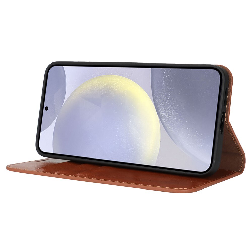 Samsung Galaxy S25 Plus Smidig mobiletui i ekte skinn, Brun