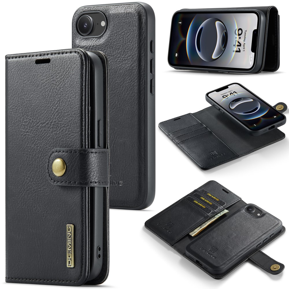 iPhone 16e Lommeboketui med avtakbart deksel, Black