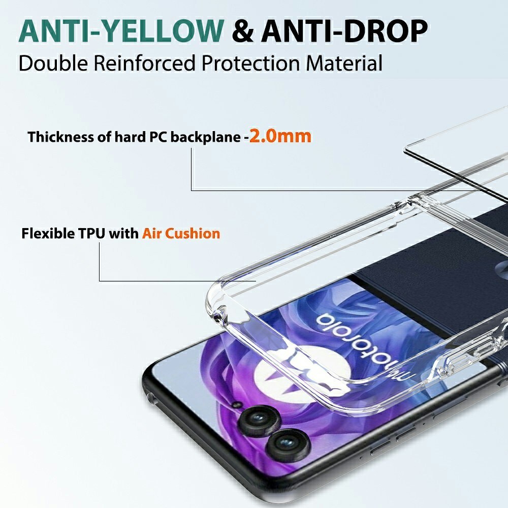 Motorola Razr 60 Ultra Crystal Hybrid-deksel, Gjennomsiktig