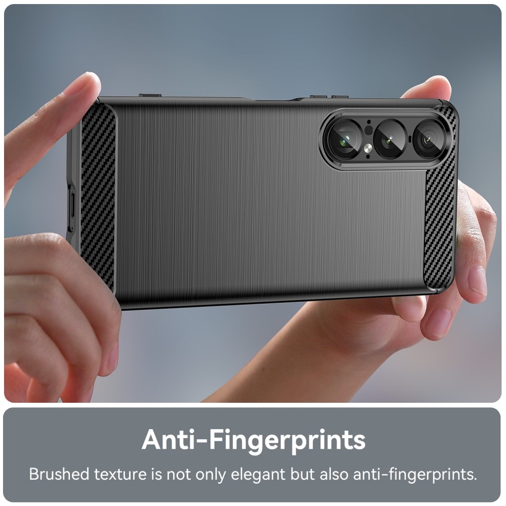 Sony Xperia 1 VII TPU-deksel Brushed, Svart