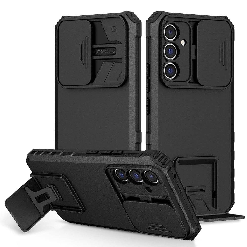 Samsung Galaxy A56 Deksel med kickstand & kameralinsebeskyttelse, Svart