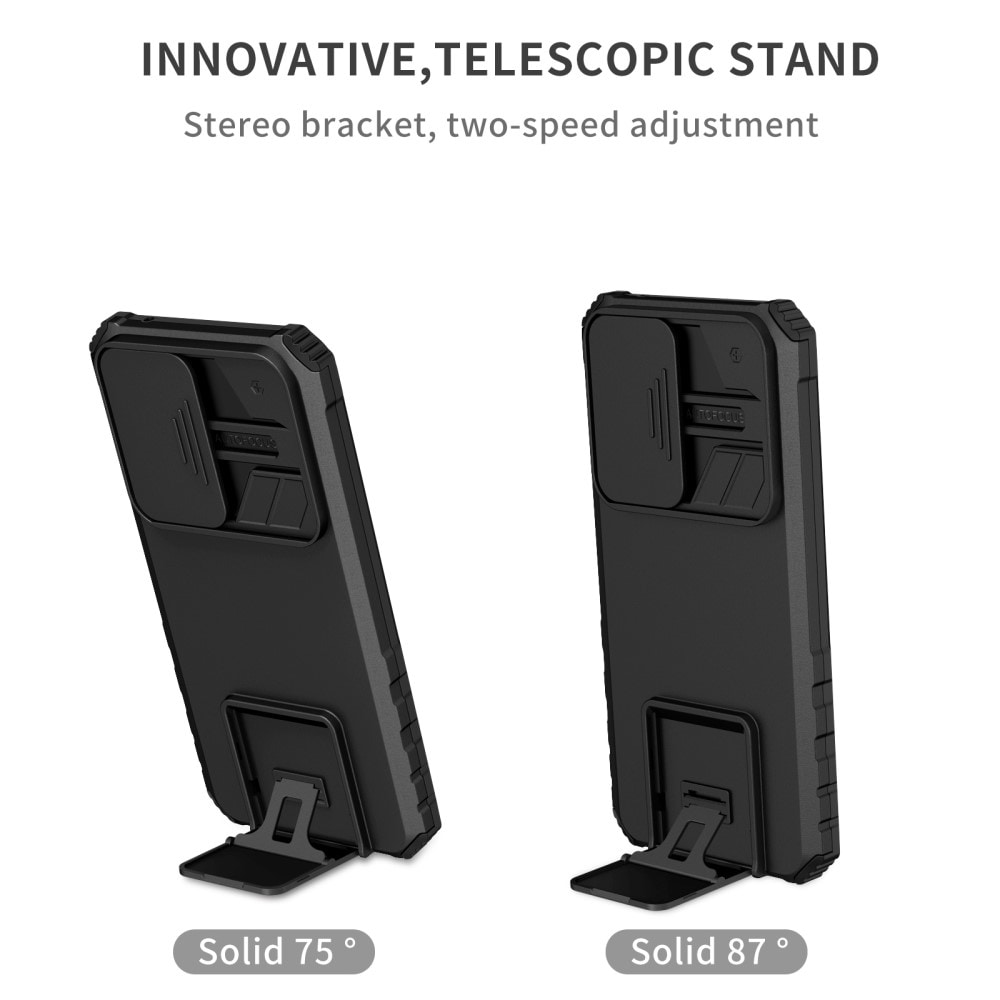 Samsung Galaxy A56 Deksel med kickstand & kameralinsebeskyttelse, Svart